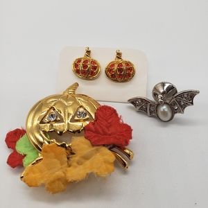 Halloween Vintage Avon: Earrings, Pin, tac pin